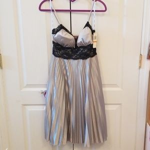 XOXO pleated silver dress
